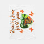 90E BIRTHDAY-BUTTERFLY FLEECE DEKEN (Voorkant)