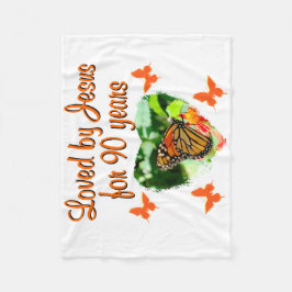 90E BIRTHDAY-BUTTERFLY FLEECE DEKEN