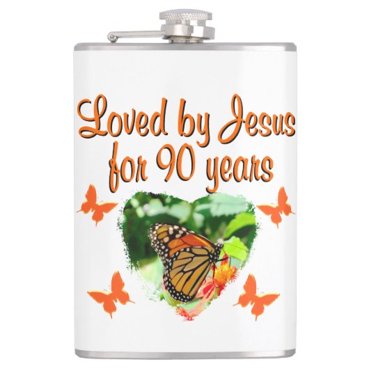 90E BIRTHDAY-BUTTERFLY HEUPFLES (Voorkant)