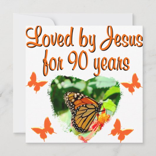 90E BIRTHDAY-BUTTERFLY KAART (Voorkant)
