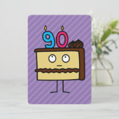 90e Birthday Cake met kaarsen Kaart (Staand voorkant)