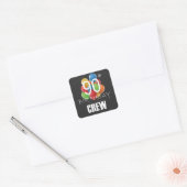 90e Birthday Crew 90 Party Crew Group Vierkante Sticker (Envelop)