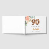 90e Birthday floral roos Gold eucalyptus name Gastenboek (Volledig)