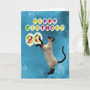90e Birthday-kaart met siamese katten Kaart