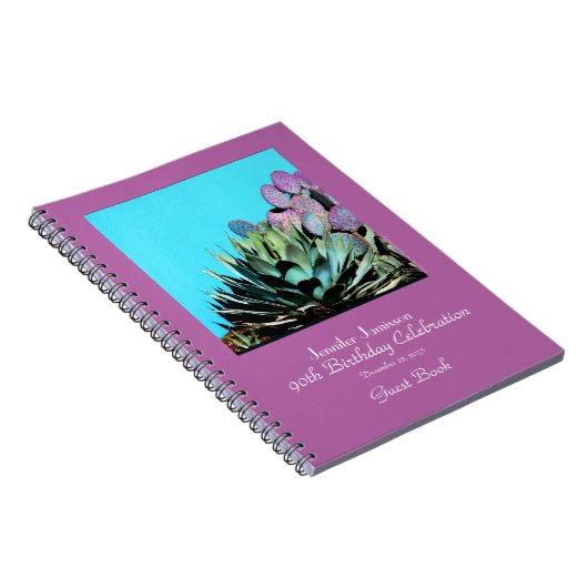 90e Birthday Party Guest Book, Agave and Cactus Notitieboek (Rechterzijde)