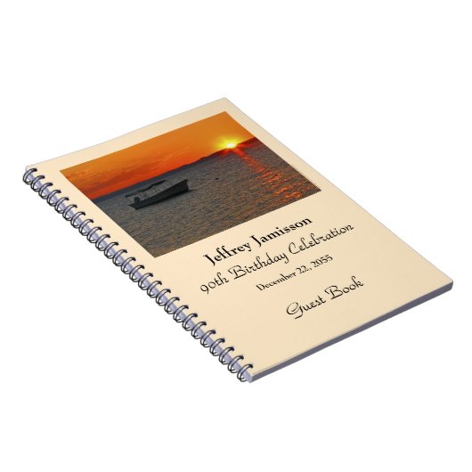 90e Birthday Party Guest Book, Gevist Boat Notitieboek (Rechterzijde)