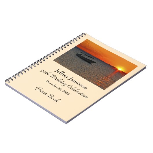 90e Birthday Party Guest Book, Gevist Boat Notitieboek (Linkerzijde)