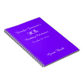 90e Birthday Party Guest Book Paars minimalist Notitieboek (Rechterzijde)