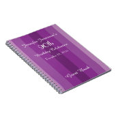 90e Birthday Party Guest Book Paars Stripe Notitieboek (Rechterzijde)