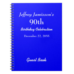 90e Birthday Party Guest Book Royal Blue Notitiebo Notitieboek