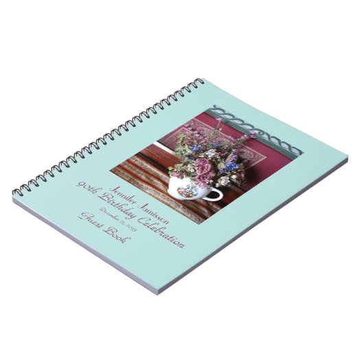 90e Birthday Party Guest Book,  Teapot Notitieboek (Linkerzijde)