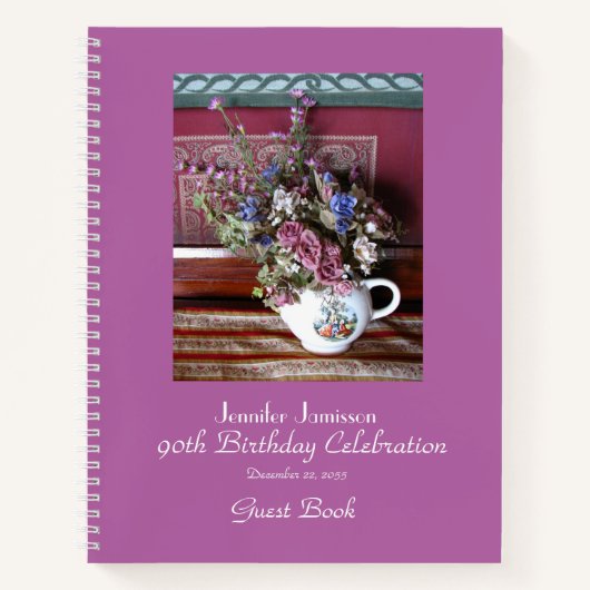 90e Birthday Party Guest Book,  Teapot Notitieboek (Voorkant)