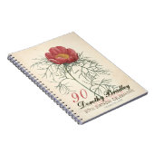 90e Birthday Party Peony Custom Guest Book Notitieboek (Rechterzijde)