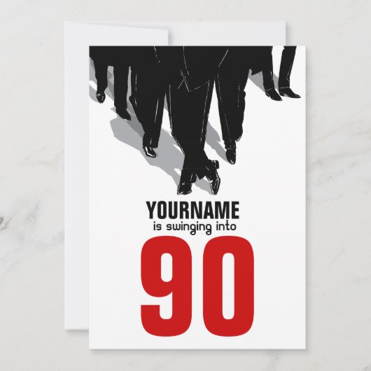 90e 'Birthday Party Swingers Rat Pack' Kaart (Voorkant)