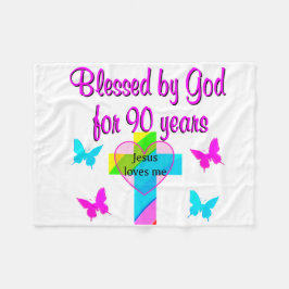 90E BIRTHDAY PRAYER FLEECE DEKEN