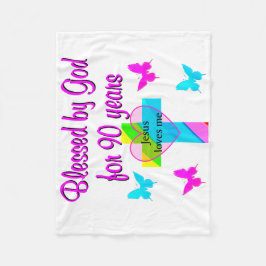 90E BIRTHDAY PRAYER FLEECE DEKEN