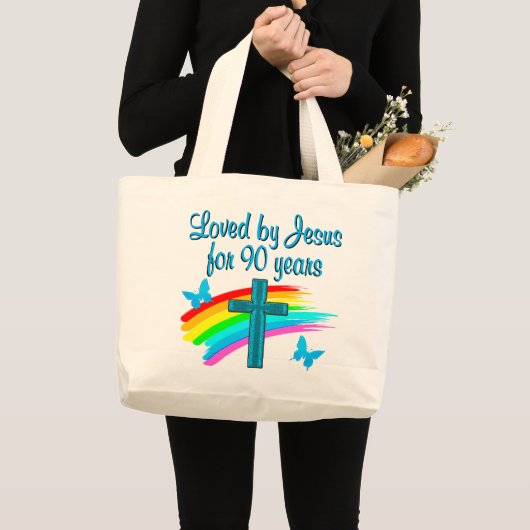90E BIRTHDAY PRAYER GROTE TOTE BAG (Voorkant (product))