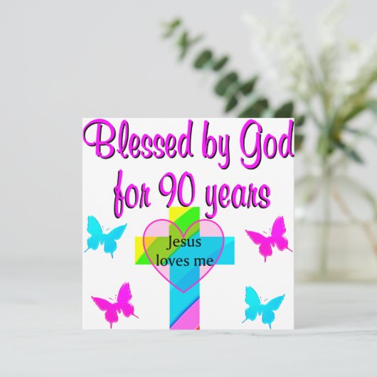 90E BIRTHDAY PRAYER KAART (Staand voorkant)