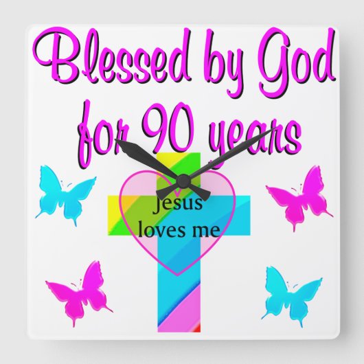 90E BIRTHDAY PRAYER VIERKANTE KLOK (Voorkant)