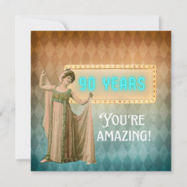 90e Birthday  Singer Flat Birthday Kaart