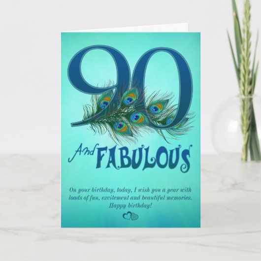 90e 'Birthday'-sjabloon Kaart (Voorkant)