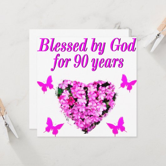  90E BIRTHDAY-STROOM KAART (Voorkant / Achterkant in situ)