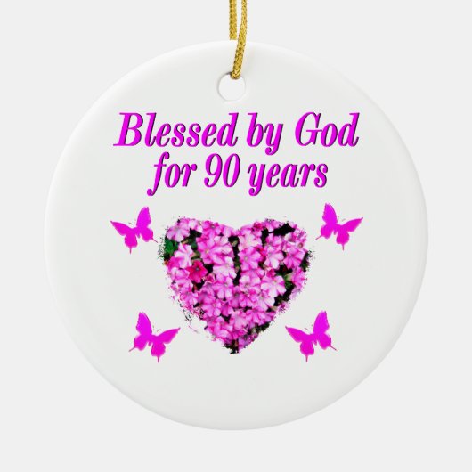 90E BIRTHDAY-STROOM KERAMISCH ORNAMENT (Voorkant)
