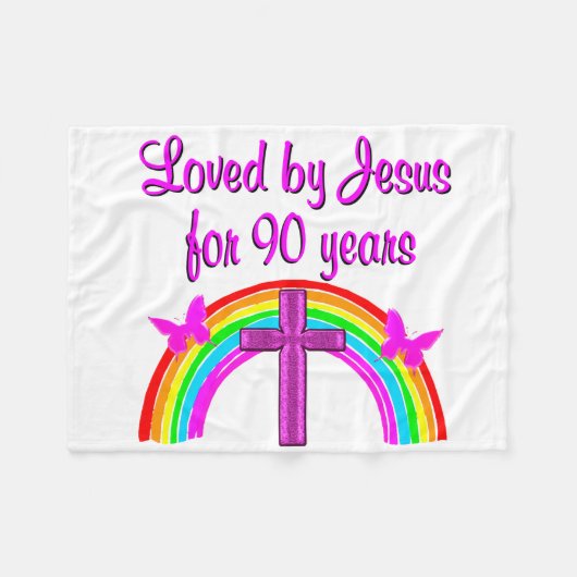 90E BIRTHDAY VAN JESUS FLEECE DEKEN (Voorkant (Horizontaal))