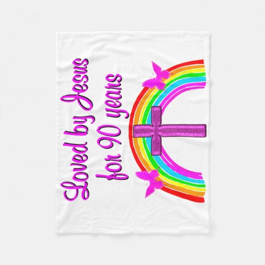 90E BIRTHDAY VAN JESUS FLEECE DEKEN (Voorkant)