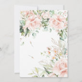 90e Bloemen Rozen Roze Goud Elegante Verjaardag Kaart (Achterkant)