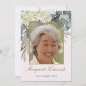 90e Bloemroze Elegante Foto Verjaardag Kaart (Achterkant)