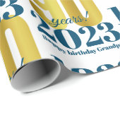 90e bruine goudverlooppapier (Birthday Blue Gold) Cadeaupapier (Rol Hoek)