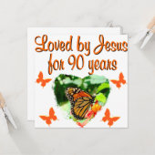 90E BUTTERFLY BIRTHDAY KAART (Voorkant / Achterkant in situ)