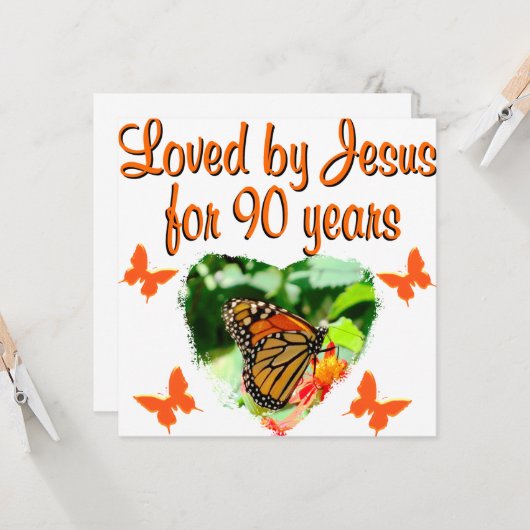 90E BUTTERFLY BIRTHDAY KAART (Voorkant / Achterkant in situ)