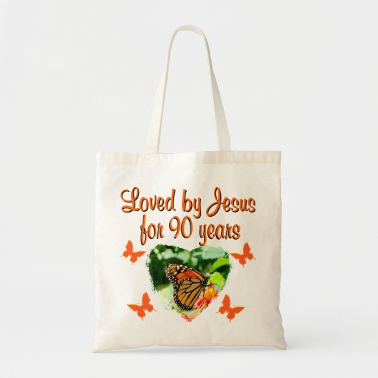 90E BUTTERFLY BIRTHDAY TOTE BAG (Voorkant)