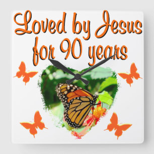90E BUTTERFLY BIRTHDAY VIERKANTE KLOK