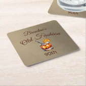 90e Cocktail Mannelijke Oude Mode Verjaardag Kartonnen Onderzetters (Schuin)