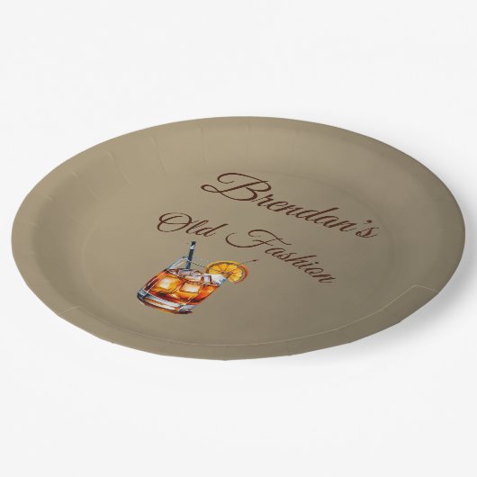 90e Cocktail Mannelijke Oude Mode Verjaardag Papieren Bordje (Gekanteld)