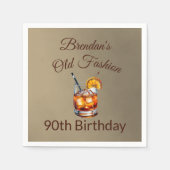 90e Cocktail Mannelijke Oude Mode Verjaardag Servet (Voorkant)