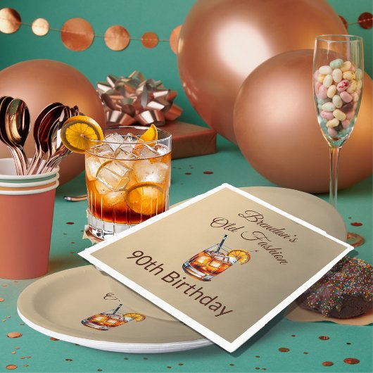 90e Cocktail Mannelijke Oude Mode Verjaardag Servet