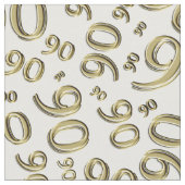 90e Cool Gold Random Number Pattern 90 Stof (Close Up)
