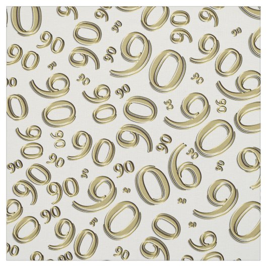 90e Cool Gold Random Number Pattern 90 Stof (Swatch)