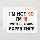 90e coole verjaardagsdesign briefkaart (Voorkant / Achterkant)