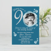 90e Dark Blauwgroen Bubble verjaardagsfeestje Kaart (Staand voorkant)