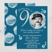 90e Dark Blauwgroen Bubble verjaardagsfeestje Kaart (Voorkant / Achterkant)