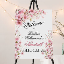 90e Elk jaar Verjaardag geschilderd Bloemen Welkom