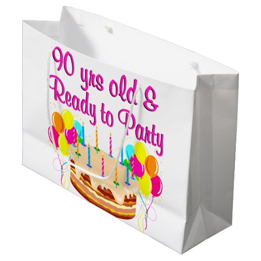 90E FEESTMEISJE LARGE CADEAUTASJE (Voorkant Gekanteld)