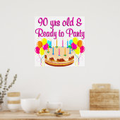 90E FEESTMEISJE POSTER (Keuken)