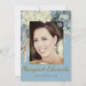 90e Floral Gold Surprise Elegante foto Verjaardag Kaart (Achterkant)