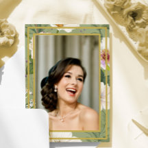 90E foto Groen Goud Bloemen Elegante Verjaardag